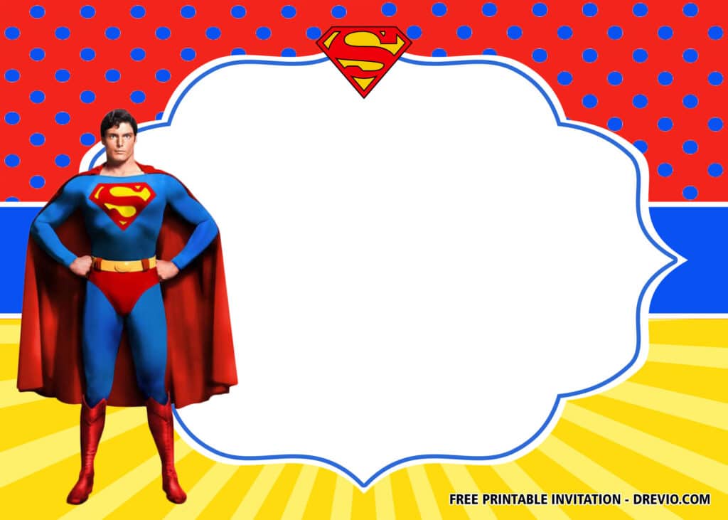 FREE Editable Superman Birthday Invitations