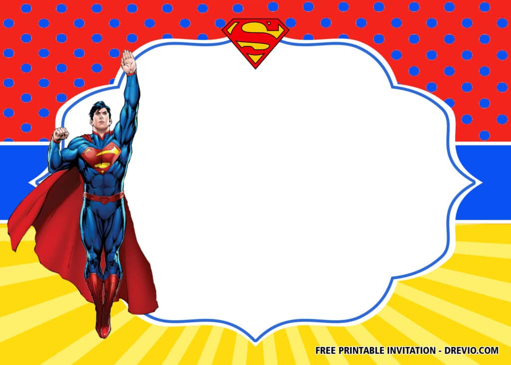 FREE Editable Superman Birthday Invitations