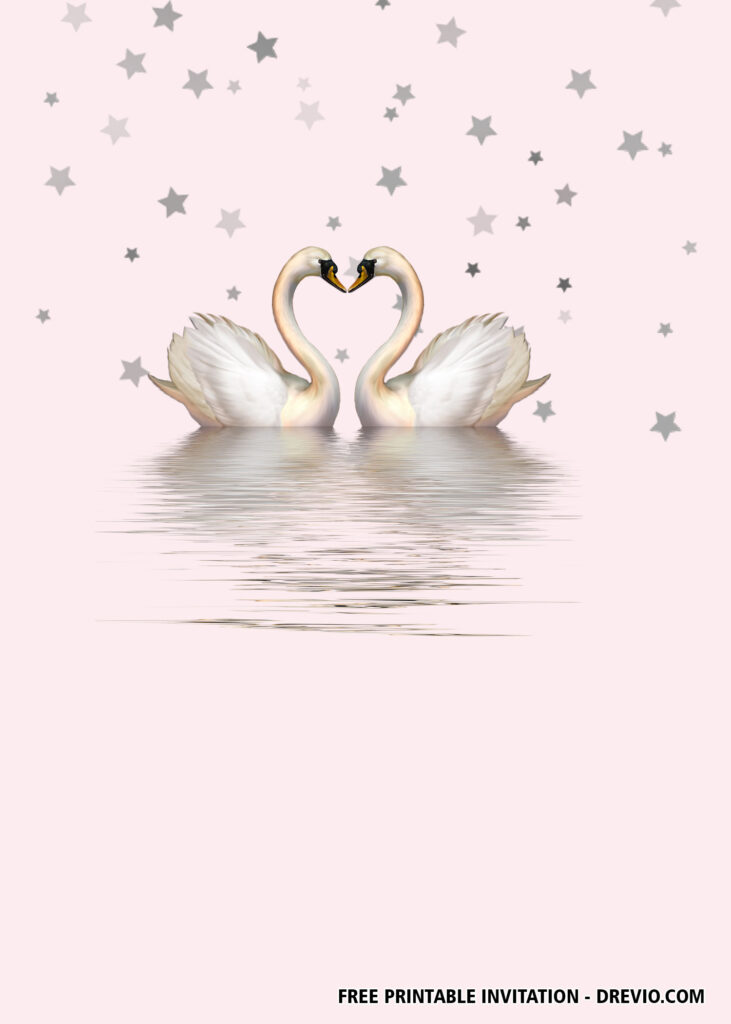 FREE Swan Birthday Invitations