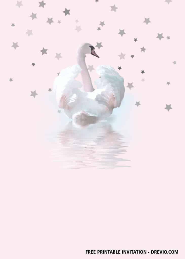 FREE Swan Birthday Invitations