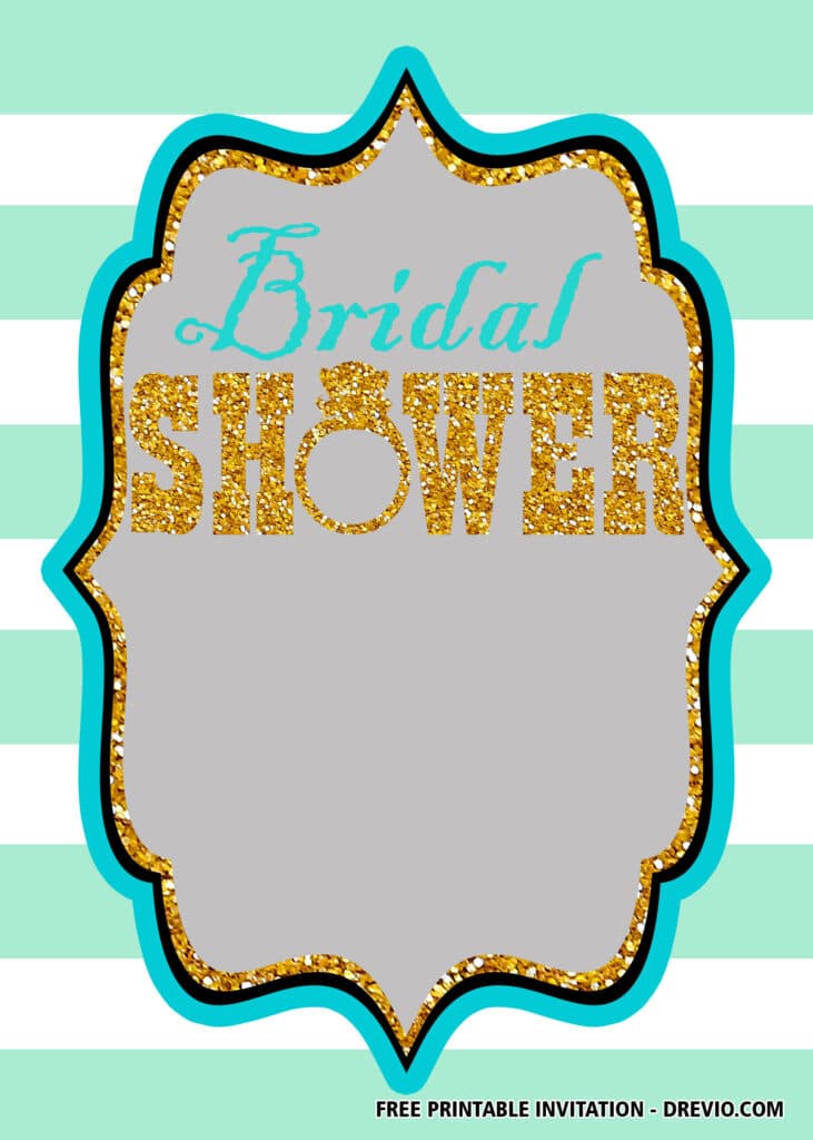 FREE Teal and Gold Glitter Invitations