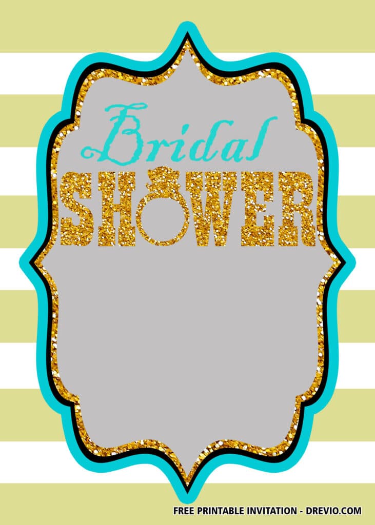 FREE Teal and Gold Glitter Invitations