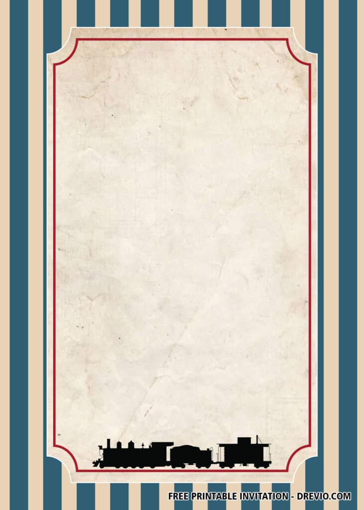 FREE Train Birthday Invitations