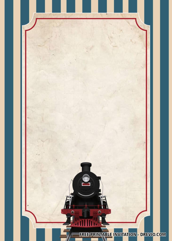 FREE Train Birthday Invitations