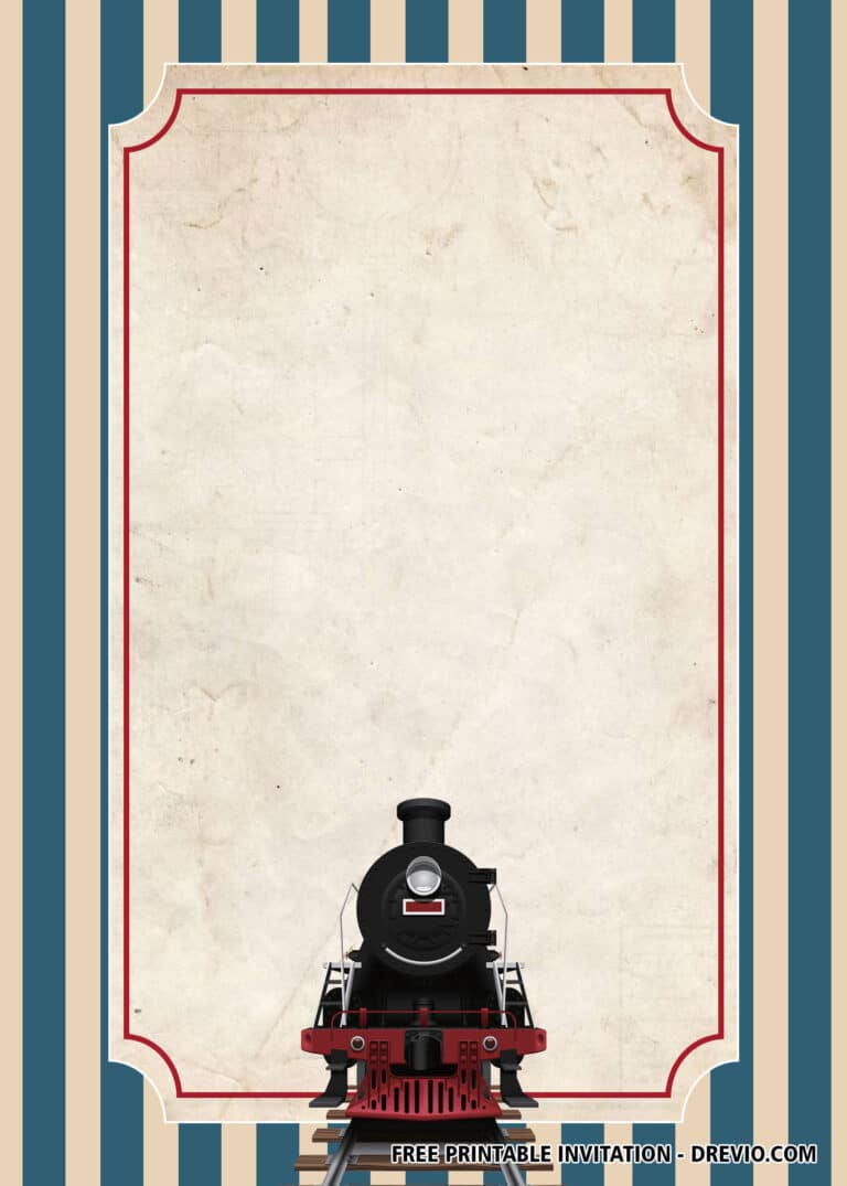 FREE Train Birthday Invitations