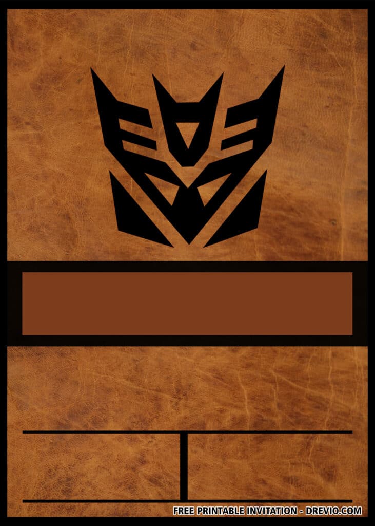 FREE Transformers Birthday Invitations