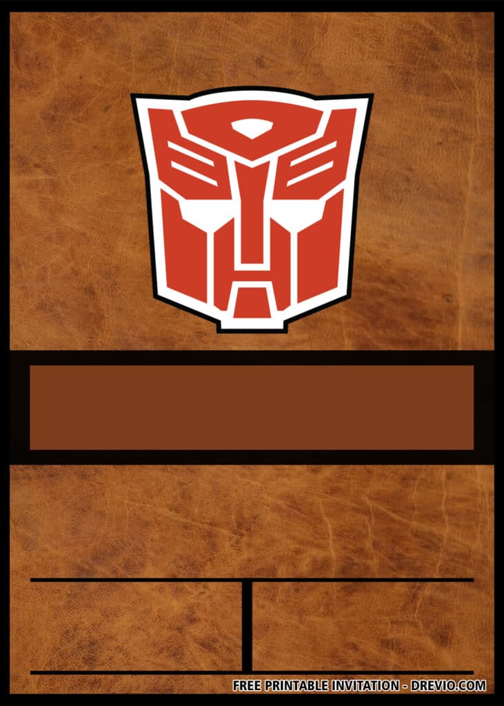 FREE Transformers Birthday Invitations