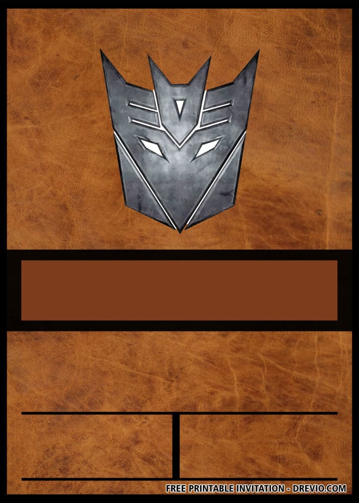 FREE Transformers Birthday Invitations