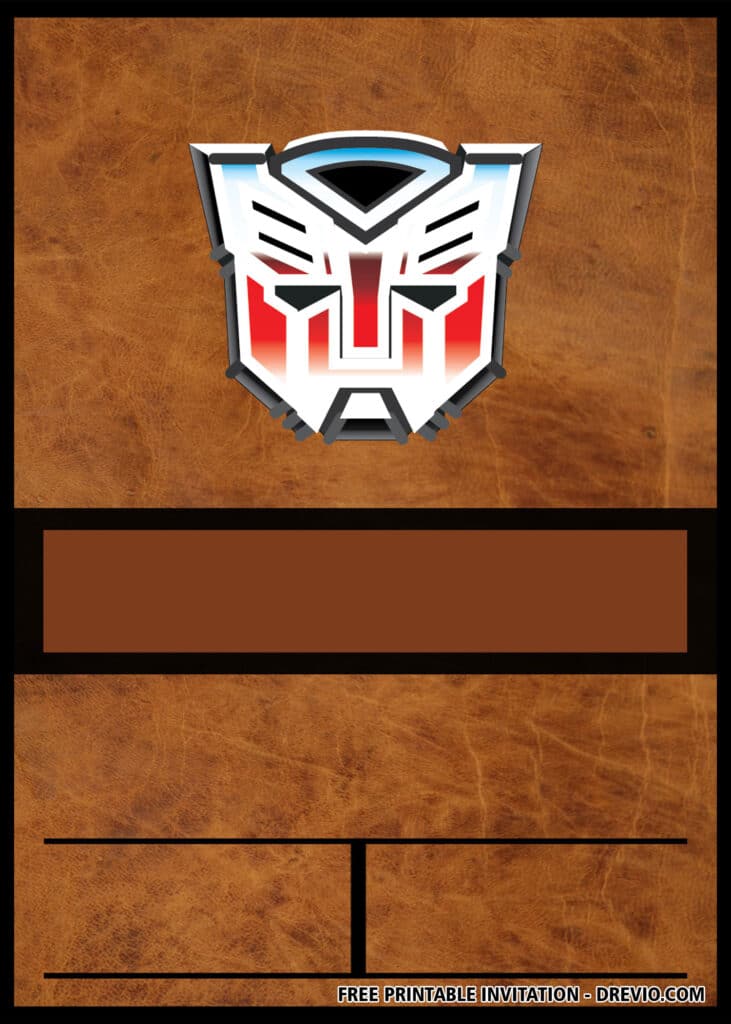 FREE Transformers Birthday Invitations