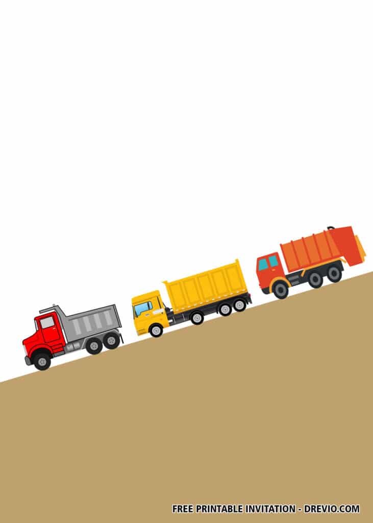 FREE Truck Birthday Invitations