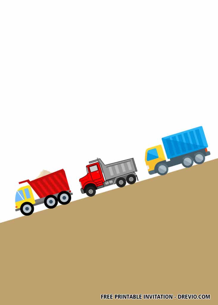 FREE Truck Birthday Invitations