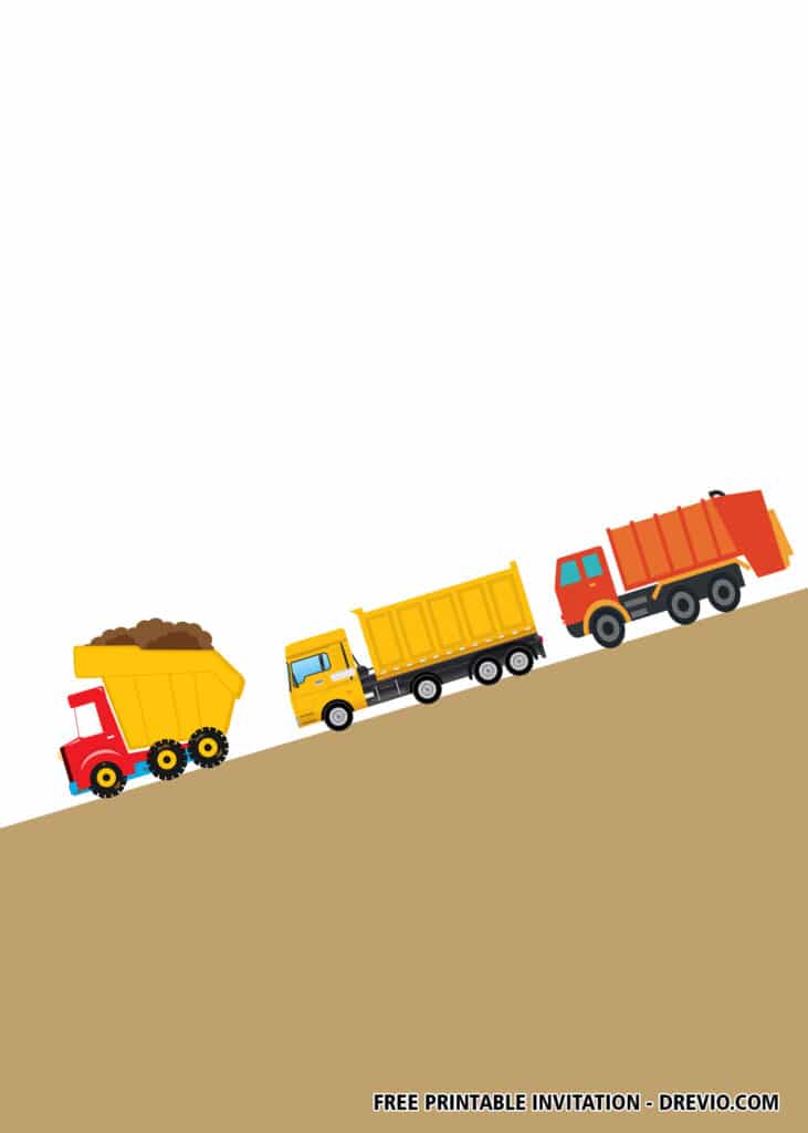 FREE Truck Birthday Invitations