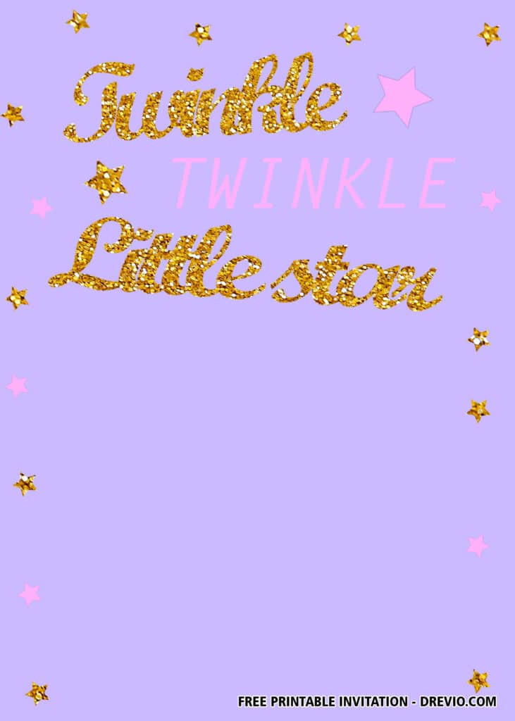 FREE Twinkle Little Star Birthday Invitations
