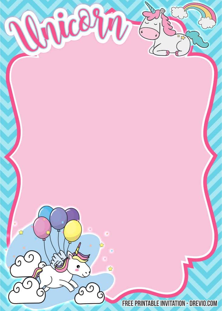FREE Editable Unicorn Birthday Invitations