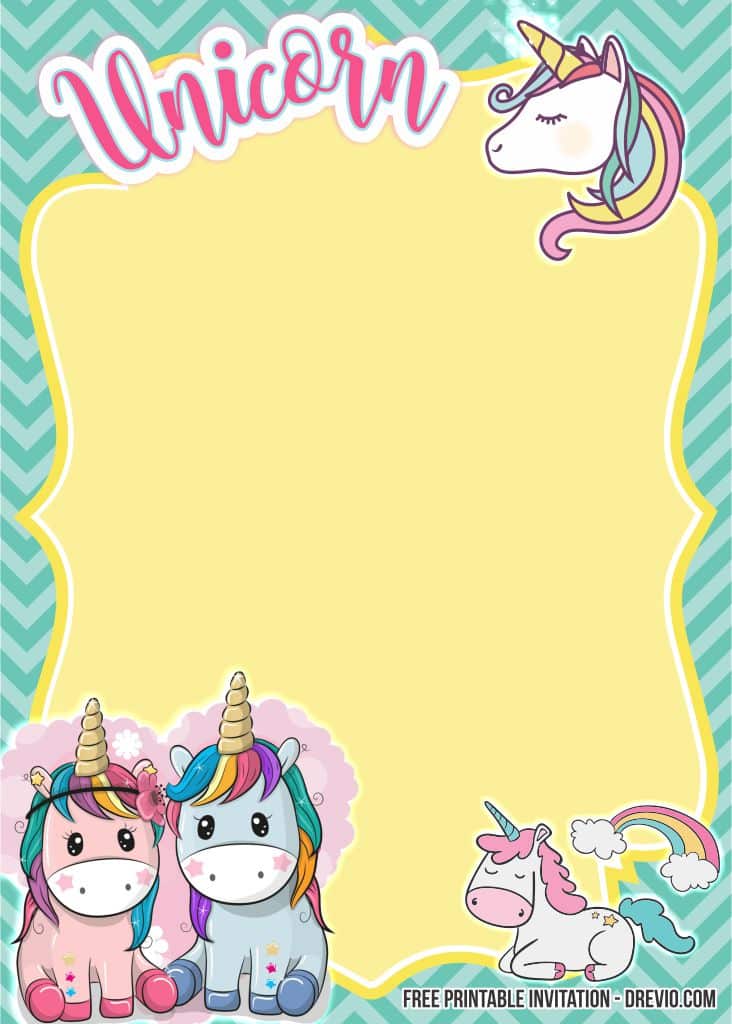 FREE Editable Unicorn Birthday Invitations