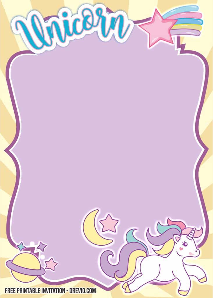 FREE Editable Unicorn Birthday Invitations