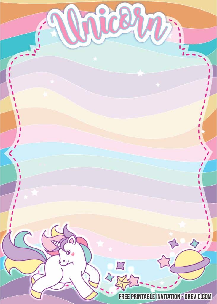 FREE Editable Unicorn Birthday Invitations