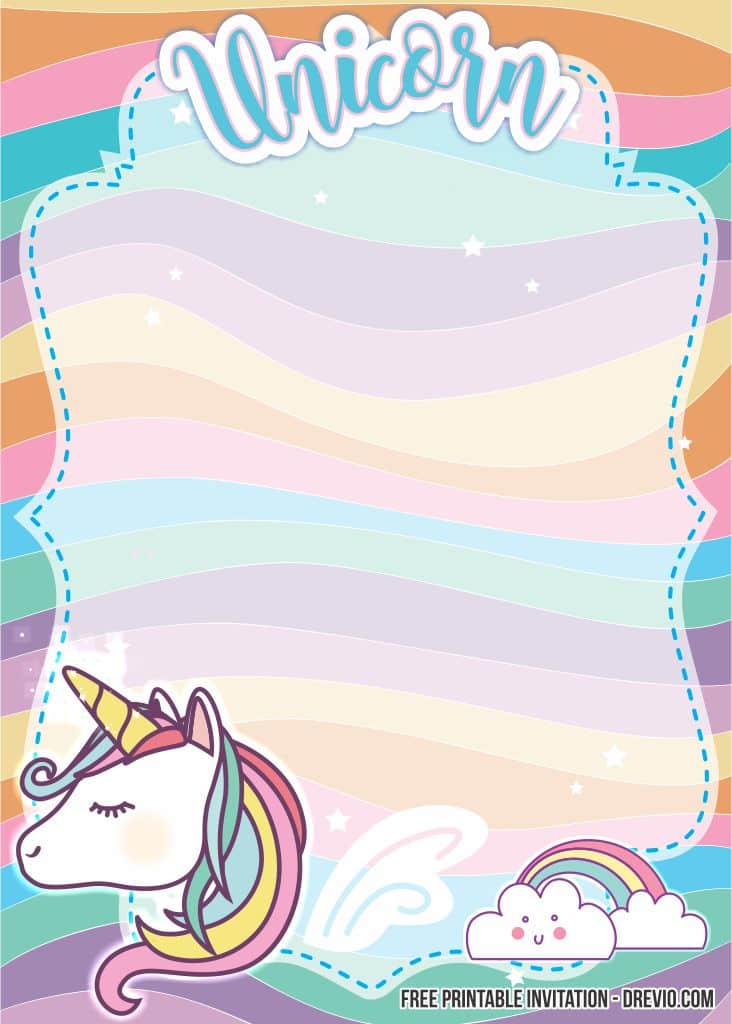 FREE Editable Unicorn Birthday Invitations