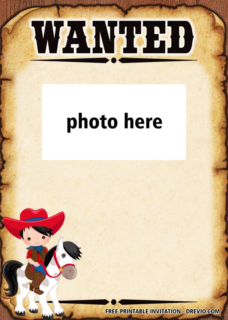 FREE Wanted Poster Birthday Invitations