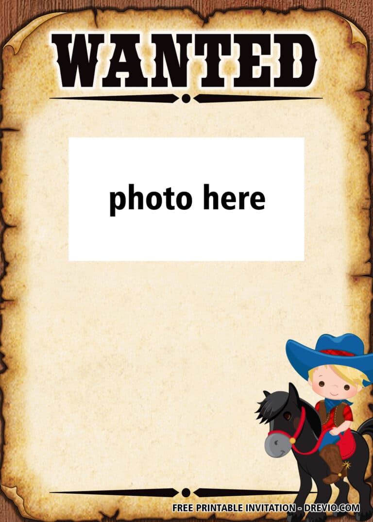 FREE Wanted Poster Birthday Invitations