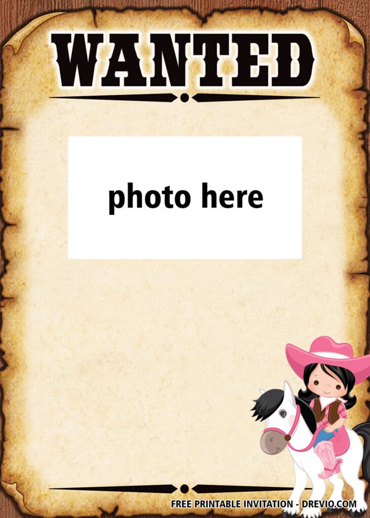 FREE Wanted Poster Birthday Invitations