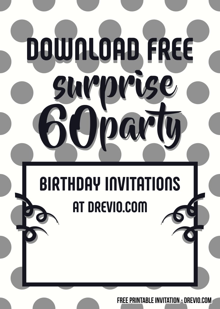 FREE Editable Surprise 60th Birthday Invitations