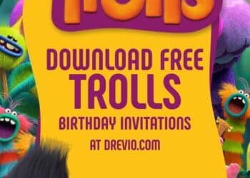 FREE Editable Trolls Birthday Invitations