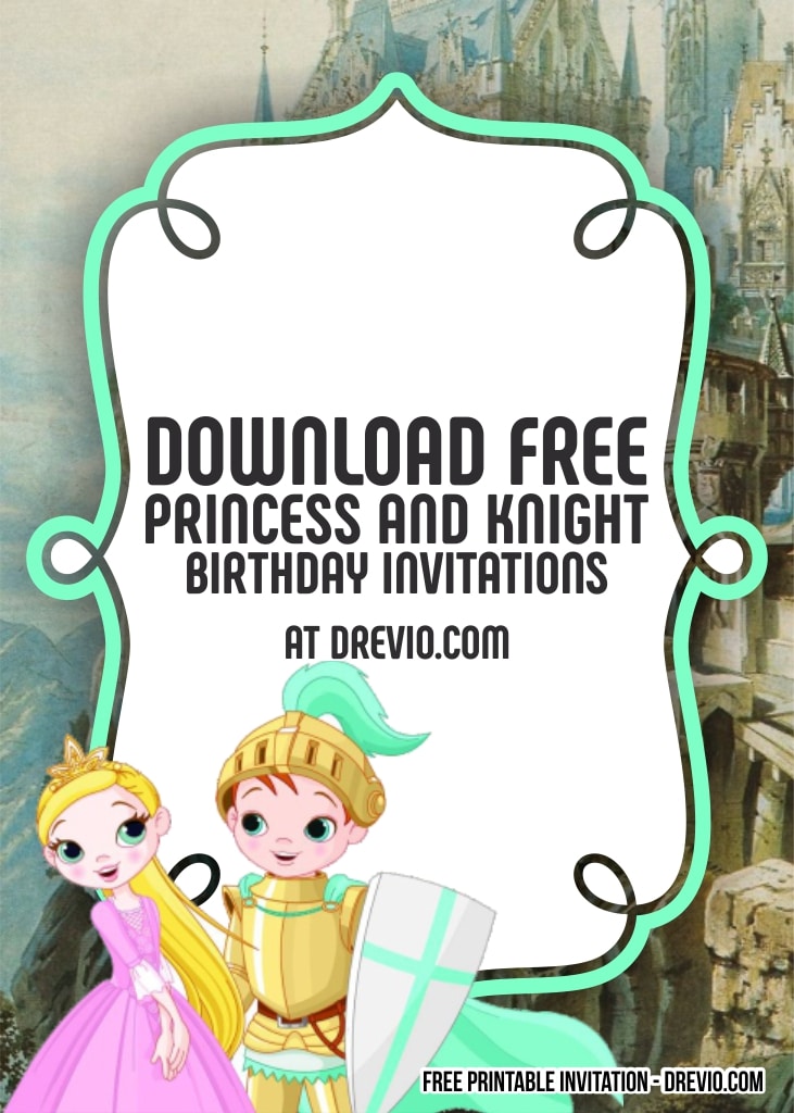 FREE Editable Princess and Knight Birthday Invitation