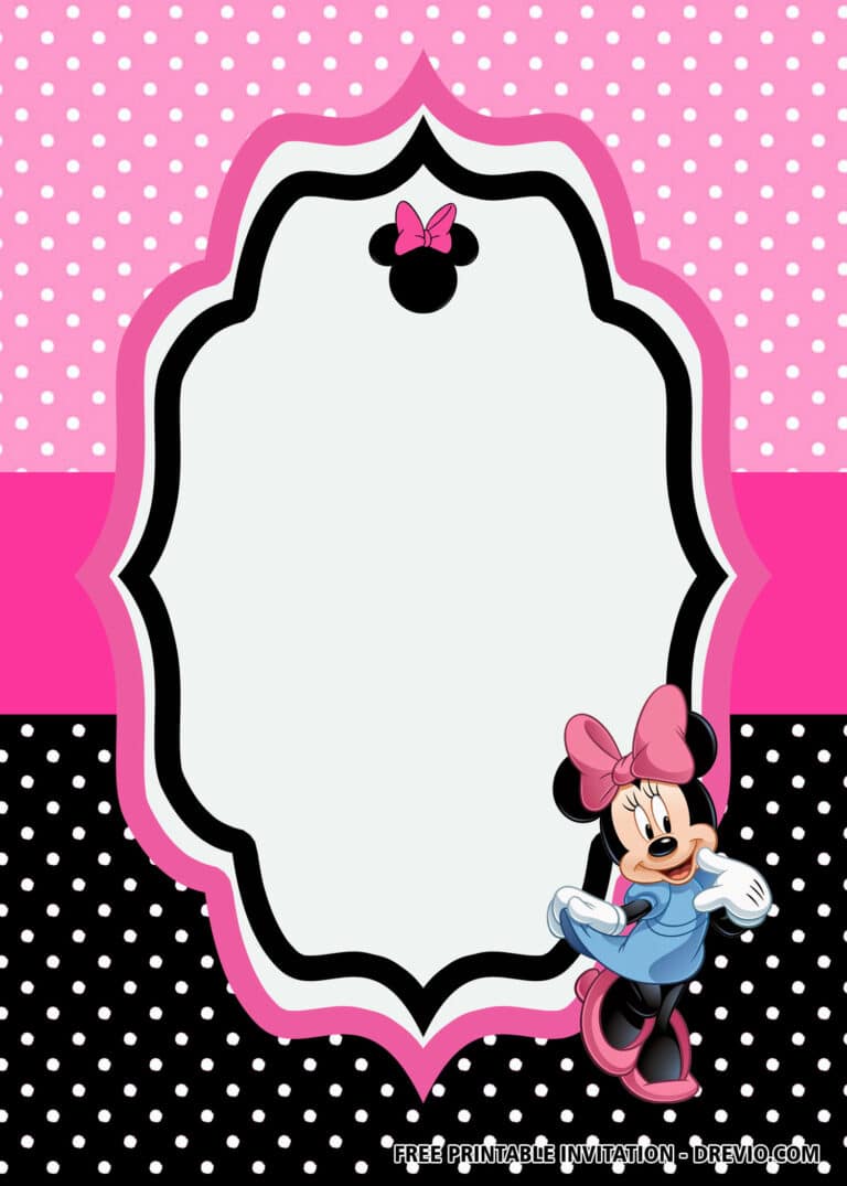 FREE Minnie Mouse Birthday Invitations