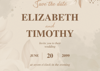 Brown Floral Arrangement Wedding Invitations