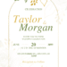 Gold Line and White Roses Wedding Invitations
