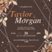 Orange Brown Flower Arrangement Wedding Invitation
