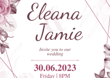 Dark Pink Flower Wedding Invitations