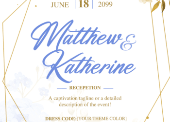 Blue White Jasmine Wedding Invitations