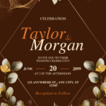 FREE PDF Invitation – Boho Orange Floral Wedding Invitations
