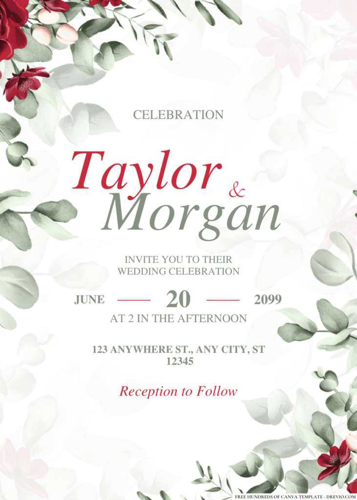 Greenery Leaf Eucalyptus Wedding Invitations