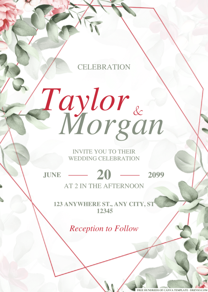 Greenery Leaf Eucalyptus Wedding Invitations