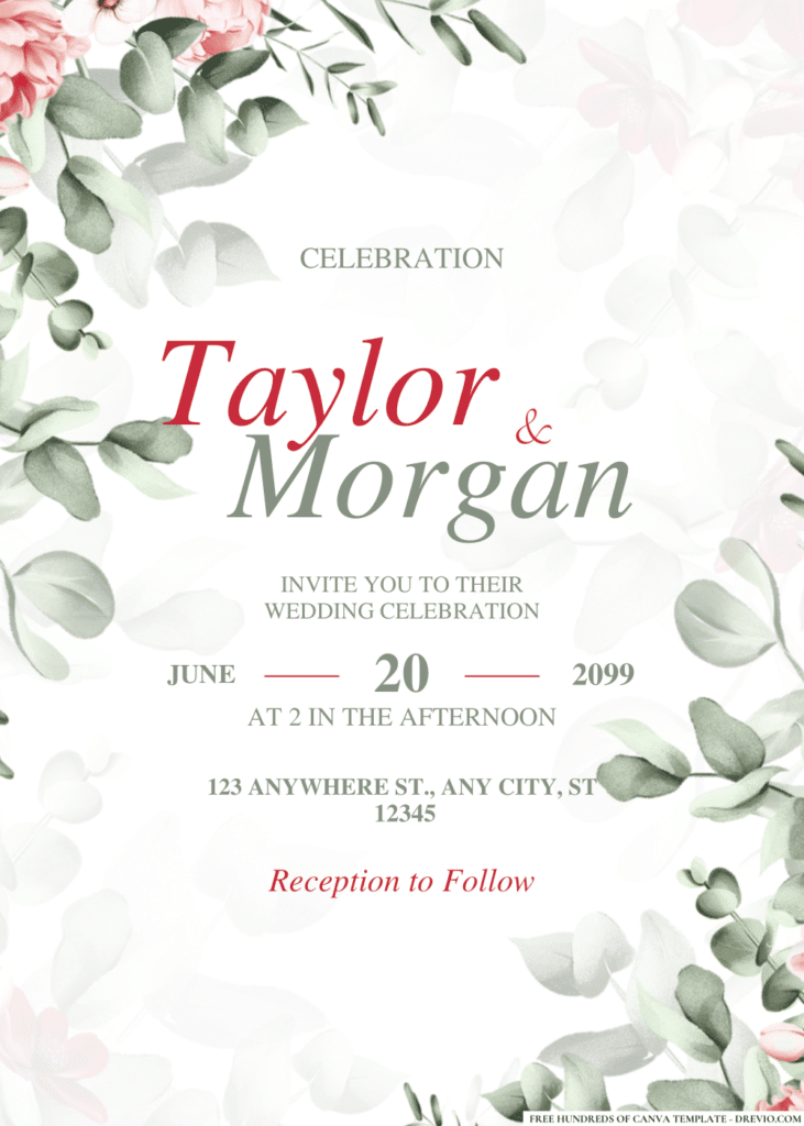 Greenery Leaf Eucalyptus Wedding Invitations