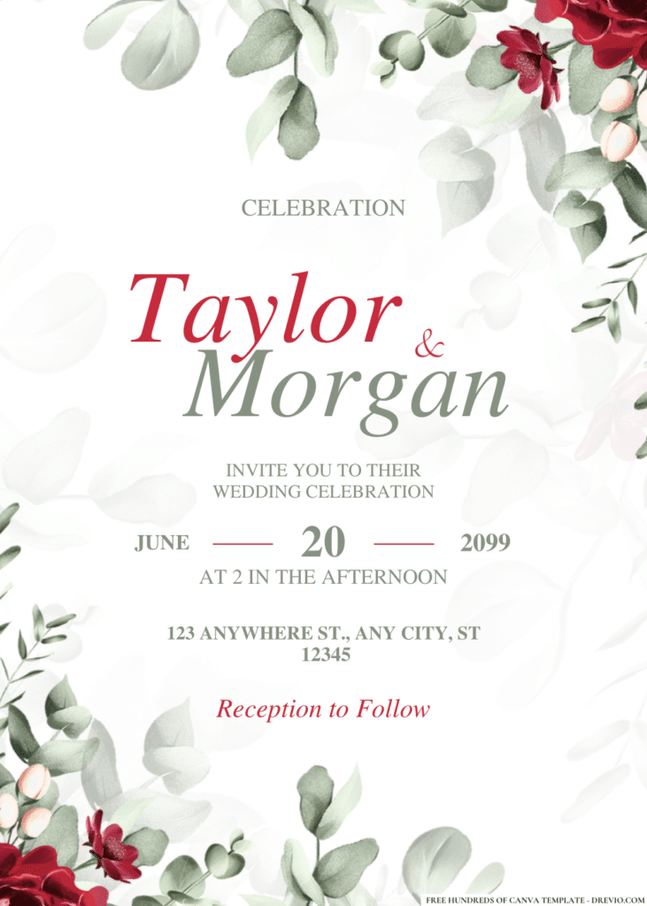 Greenery Leaf Eucalyptus Wedding Invitations