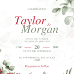 FREE PDF Invitation – Greenery Leaf Eucalyptus Wedding Invitations