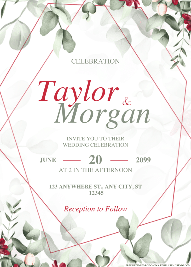 Greenery Leaf Eucalyptus Wedding Invitations