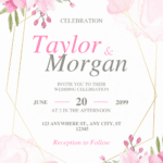 FREE PDF Invitation – Pink Anemone Flower Wedding Invitations