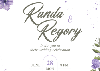Watercolor Purple Flower Invitations