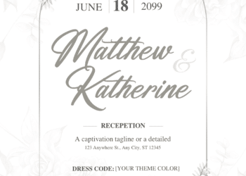 White Flower Bouquet Wedding Invitations