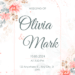 Peach Beige Flower Arrangement Wedding Invitations