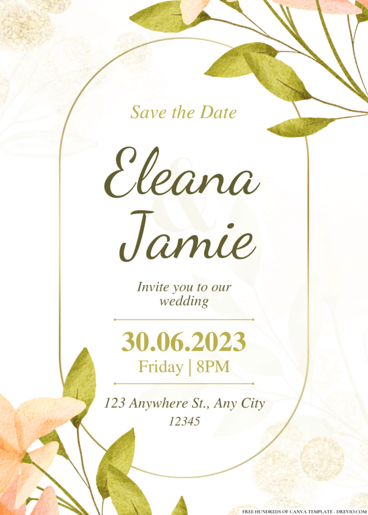 Creamy Flower Arrangement Wedding Invitations
