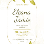 FREE PDF Invitation – Creamy Flower Arrangement Wedding Invitations