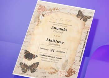 (Easily Edit PDF Invitation) Vintage Spring Garden Wedding Invitation