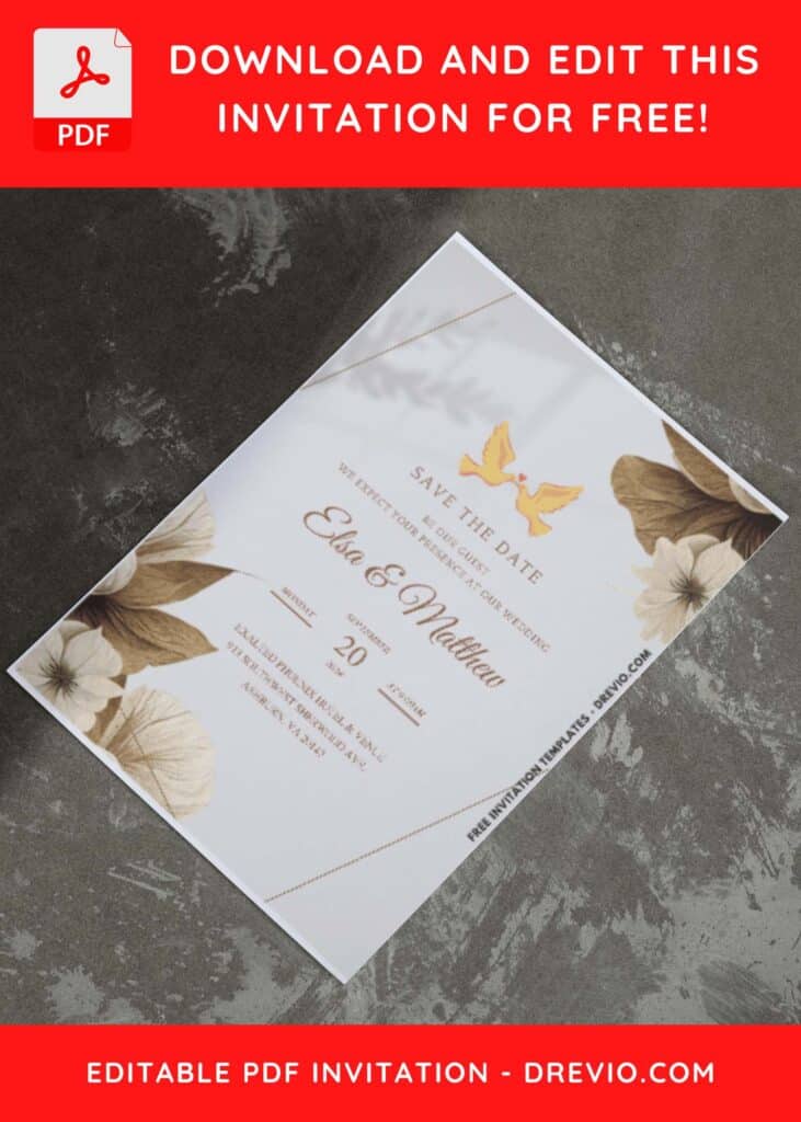 (Easily Edit PDF Invitation) Bohemian Aesthetic Wedding Invitation C