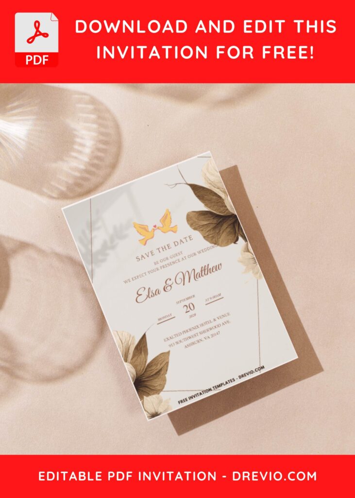 (Easily Edit PDF Invitation) Bohemian Aesthetic Wedding Invitation D